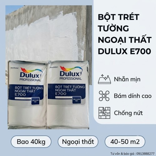 Bột trét Tường Dulux professional E700 Ngoại Thất Bao 40kg