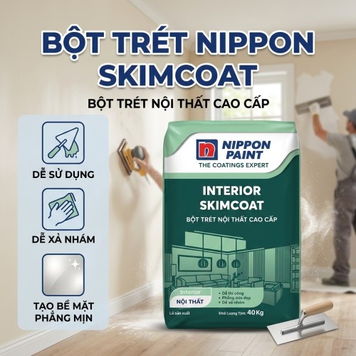 Bột Trét Tường Trong Nhà Nippon Kimcoat Bao 40kg
