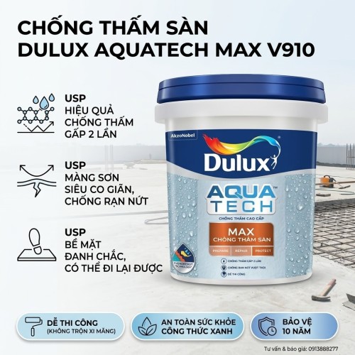 Chống Thấm Sàn Dulux Aquatech Max V910 Sân Thượng 20kg thumb