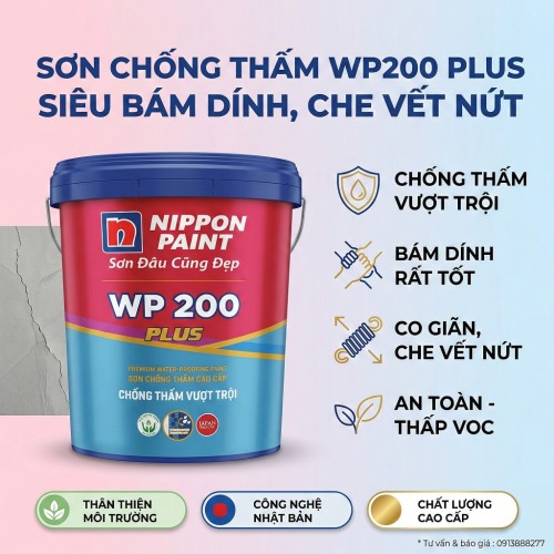 Sơn Chống Thấm Tường Ngoài Trời Nippon Wp200 PLus Thùng 20kg