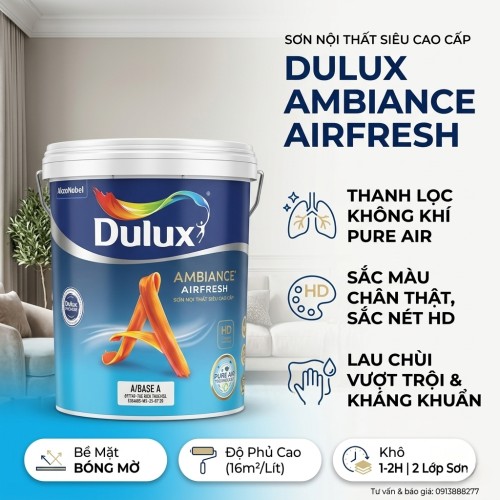 Sơn Dulux Trong Nhà Ambiance AirFresh 68A Lọc Không Khí 15L