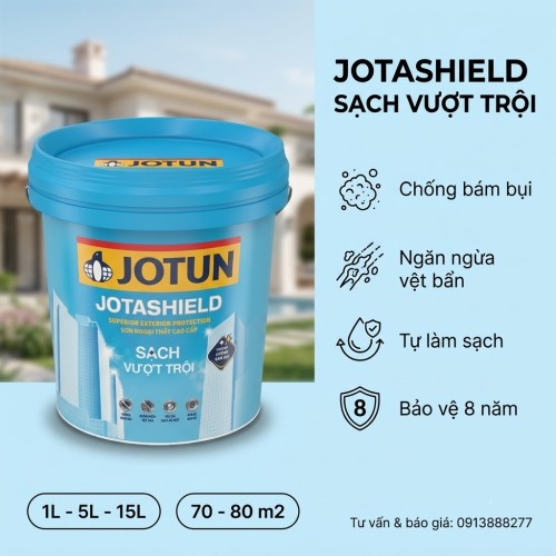 Sơn Jotun Ngoài Trời Jotashield Sạch Vượt Trội 15L