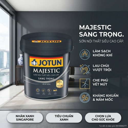 Sơn Jotun Trong Nhà Majestic Sang Trọng Bóng 15L