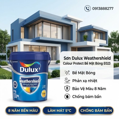 Sơn Ngoài Trời Dulux Weathershield Colour Protect Bề Mặt Bóng E023 15L