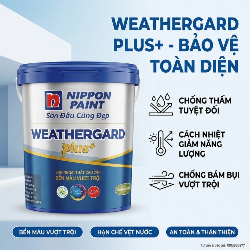 Sơn Nippon Ngoài Trời WeatherGard Plus 15L