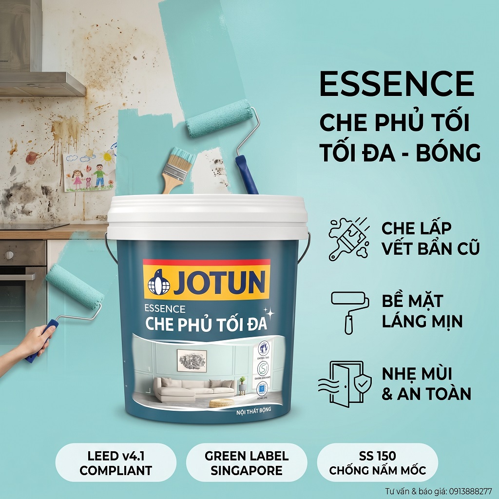 Sơn Jotun Trong Nhà Essence Che Phủ Tối Đa Bóng 15L