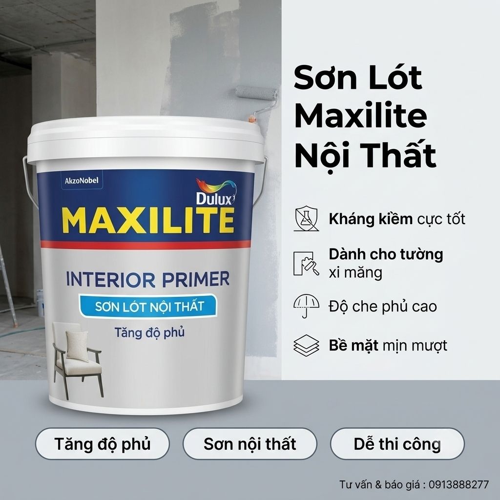 Sơn Lót Maxilite ME4 Chống Kiềm Trong Nhà 15L