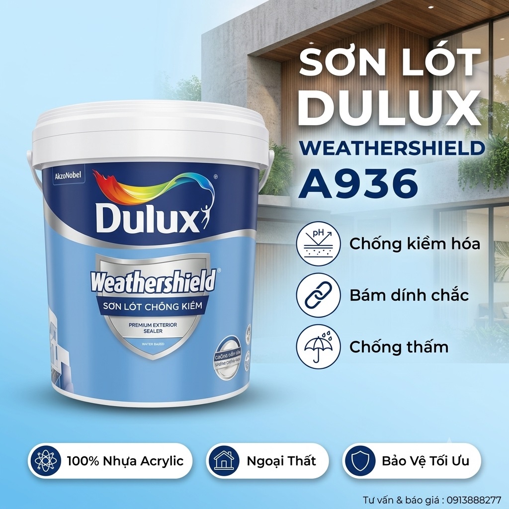 Sơn Lót Ngoài Trời Dulux Weathershield A936 Thùng 15L