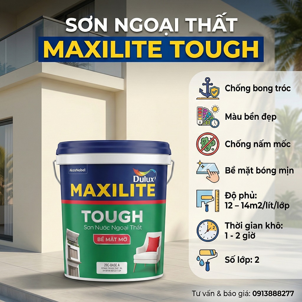 Sơn Maxilite Tough 28C Ngoài Trời 15L