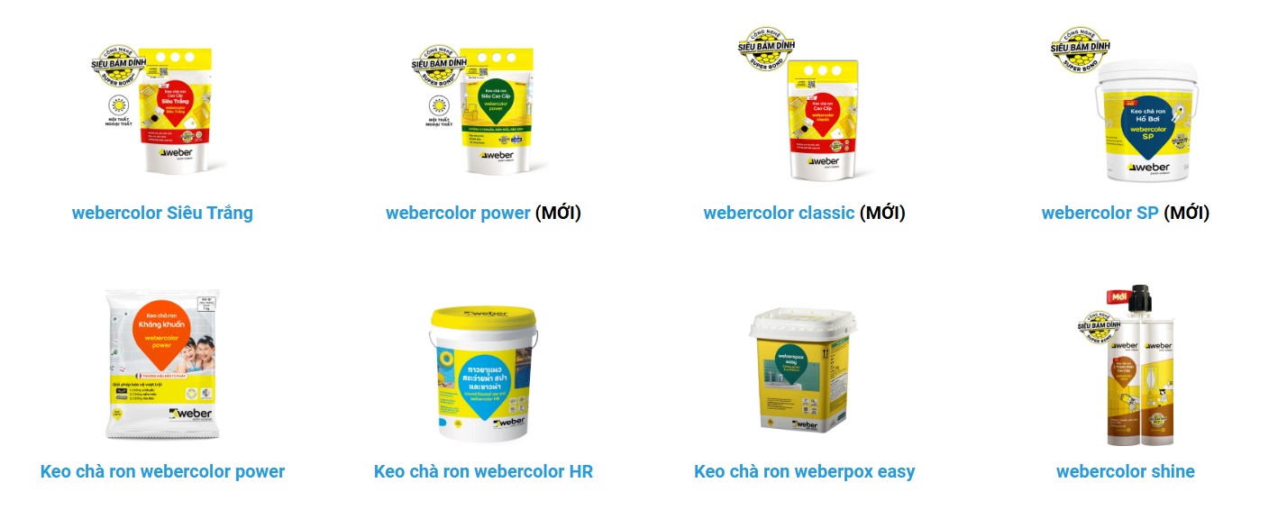 cac loai keo cha ron weber cho gach