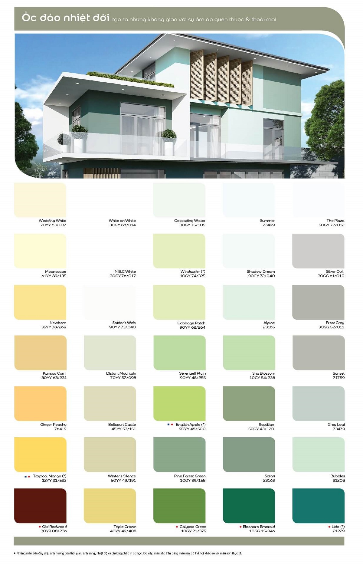 bang mau son dulux ngoai troi