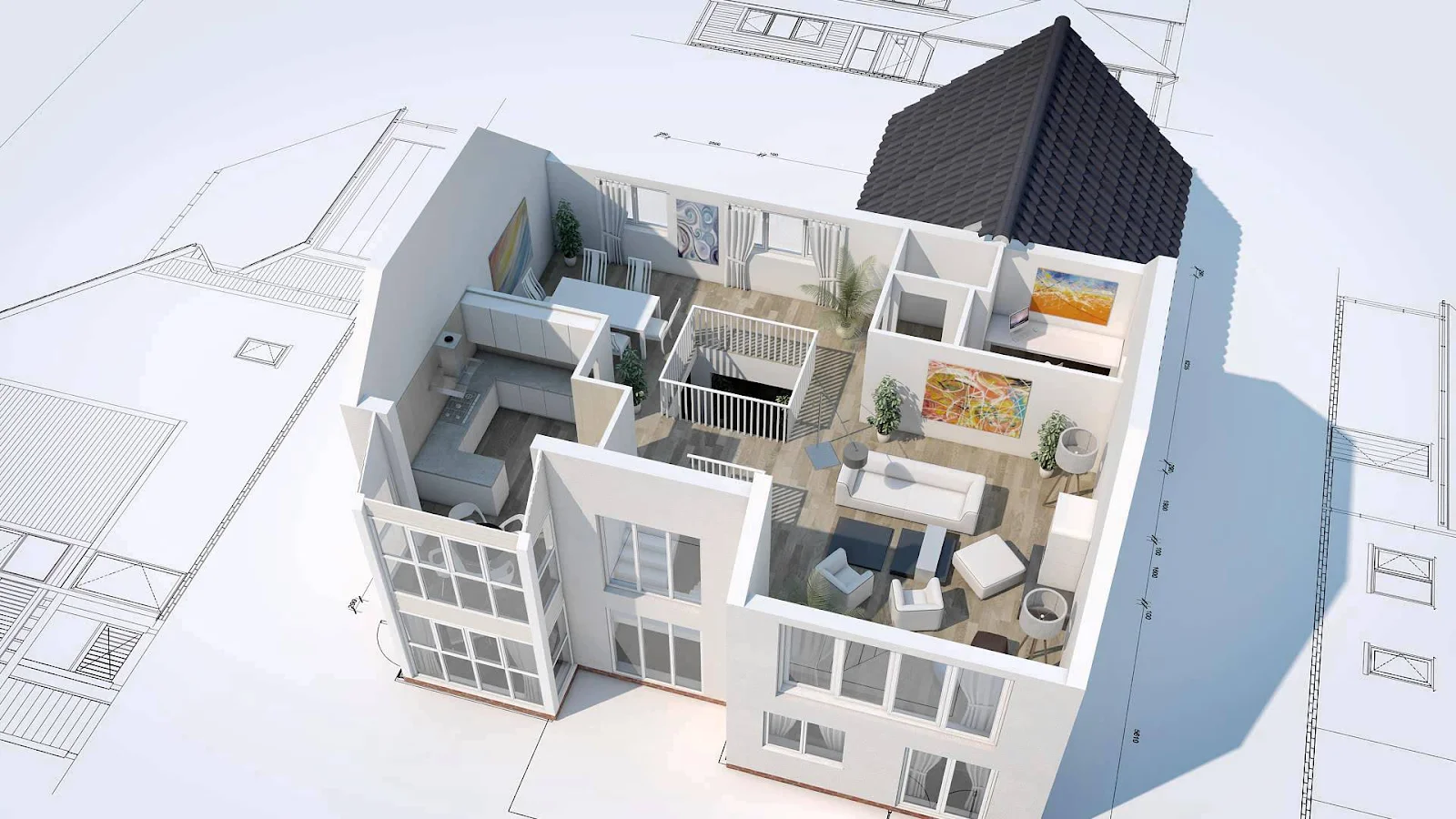 Thiết kế nhà 3d - công nghệ hiện đại và tiện lợi 5 TK 3d Ngoi nha hien len truc quan va sinh dong hon